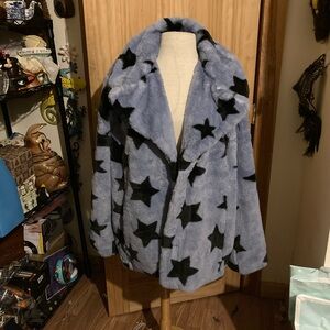 Thread Collective faux bunny star coat
